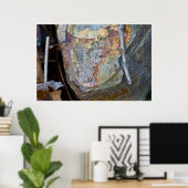 森のカラフル床のポスターに囲まれた岩 ポスター (ホームオフィス)