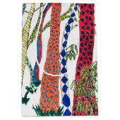 森のカラフル熱狂するおもしろいの幸せ ミディアムペーパーバッグ (正面)