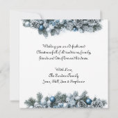 森のキツネに冬お洒落のクリスマス シーズンカード (裏面)