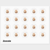 森のキツネの水彩画 ベビーシャワーパーティー オーダーメイド ラウンドシール (シート)
