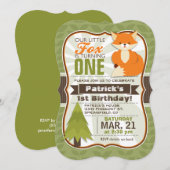 森のキツネの誕生日パーティー招待状 招待状 (正面/裏面)