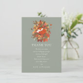 森のキツネの赤ちゃんのお祝い感謝詩 サンキューカード (スタンド正面)