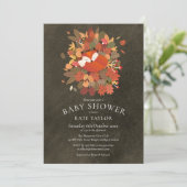 森のキツネの赤ちゃんのベビーシャワー黒板 招待状 (スタンド正面)