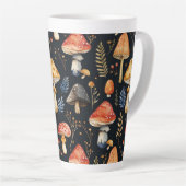 森のキノコとシダ カフェラテマグ (右アングル)