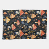 森のキノコとシダ キッチンタオル (横)