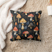 森のキノコとシダ クッション (ブランケット)