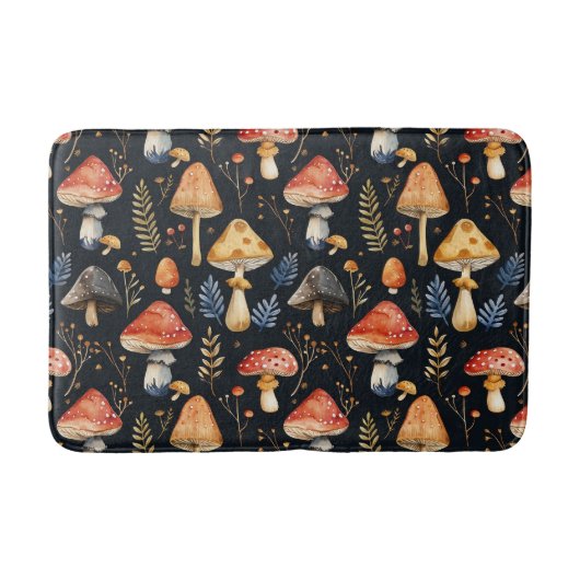 森のキノコとシダ バスマット (正面)