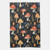 森のキノコとワ fern  キッチンタオル (縦)