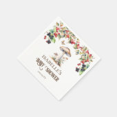 森のキノコと秋のベビーシャワー スタンダードカクテルナプキン (角)