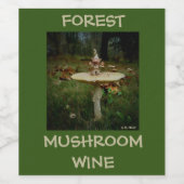 森のキノコのワイン – ラベル (シングルラベル)