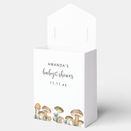 森のキノコの赤ちゃんシャワー フェイバーボックス (オープン)