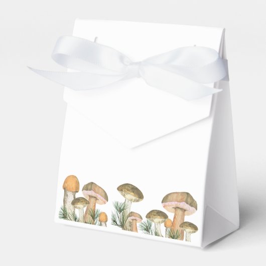 森のキノコの赤ちゃんシャワー フェイバーボックス (正面サイド)