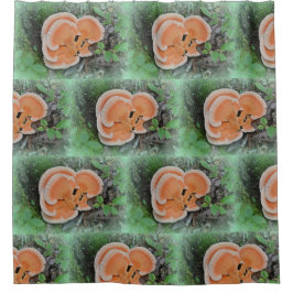 森のキノコの鶏 シャワーカーテン