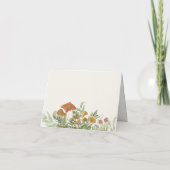 森のキノコグリーン ブライダルシャワー サンキューカード (裏面)