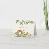 森のキノコグリーン ブライダルシャワー サンキューカード (正面)