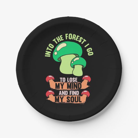 森のキノコ狩り行く ペーパープレート (正面)