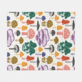 森のキノコ。シームレスなパターン、テクスチャ、バックグ フリースブランケット (正面(横))