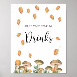 森のキノコ – ドリンク ポスター