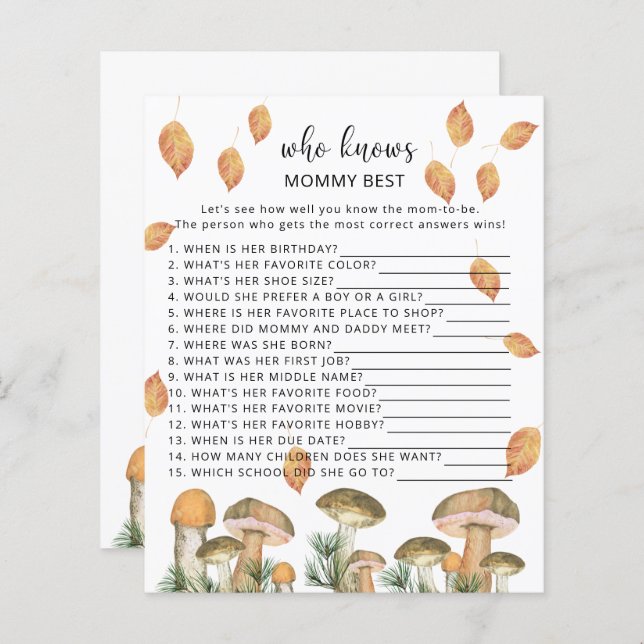 森のキノコ – 誰がママを知っ最高のている (正面/裏面)