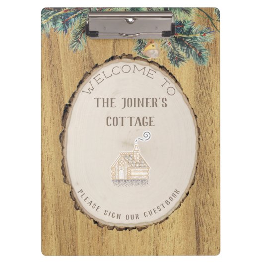 森のキャビン素朴へようこそ クリップボード (正面)