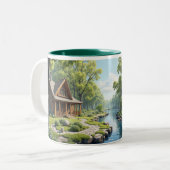 森のキャビン ツートーンマグカップ (正面左)