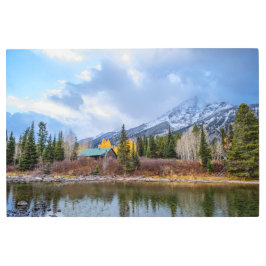 森のキャビン メタルプリント