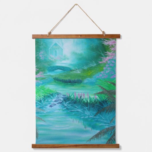 森のキャビン 吊り下げ型タペストリー (正面)