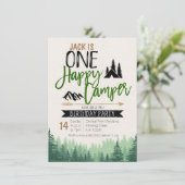 森のキャンパー誕生日パーティーキャンプ 招待状 (スタンド正面)