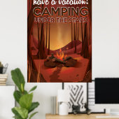 森のキャンプファイア。 ポスター (ホームオフィス)