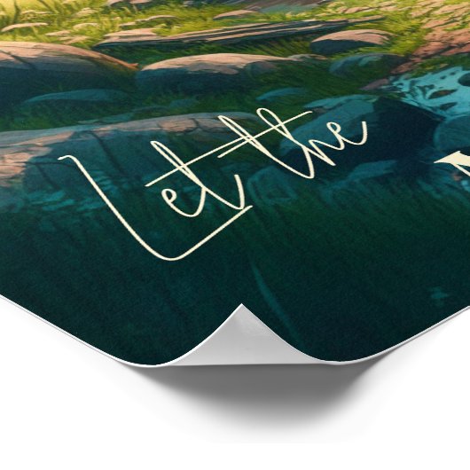 森のキャンプ用ハイキングトレイル |デジタルアート ポスター (角)