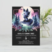 森のキュートなオオカミの誕生日 招待状 (スタンド正面)