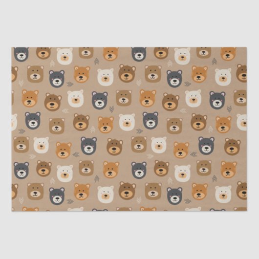 森のクマの可愛い子供たち 薄葉紙 (正面)