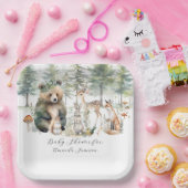 森のクマ鹿の森かわいい動物の赤ちゃんシャワー ペーパープレート (パーティー)