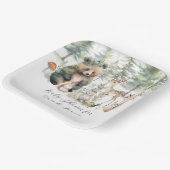 森のクマ鹿の森かわいい動物の赤ちゃんシャワー ペーパープレート (傾斜あり)