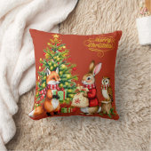 森のクリスマスの物語 クッション (ブランケット)