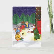 森のクリスマスキャロルシンガーズの伝統的なクリスマスカード