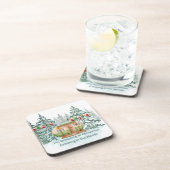 森のクリスマスキャンプの夢を見ている コースター (右側)