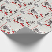 森のクリスマスシカ ラッピングペーパー (角)