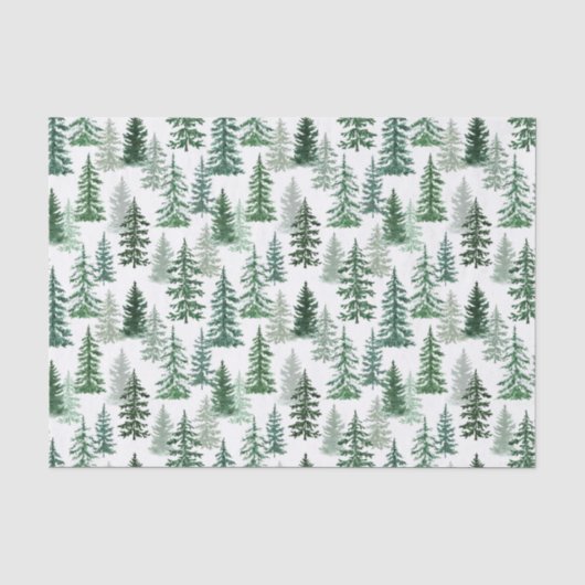 森のクリスマスツリーと雪 薄葉紙 (正面)