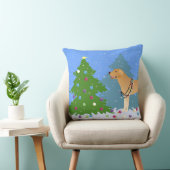 森のクリスマスツリー飾のイエロー・ラブラドール・レトリーバー クッション (椅子)