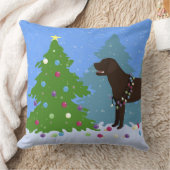 森のクリスマスツリー飾のチョコレート実験室 クッション (ブランケット)