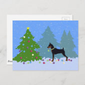 森のクリスマスツリー飾の最小ピン シーズンポストカード (正面/裏面)