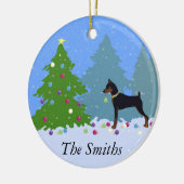 森のクリスマスツリー飾の最小ピン セラミックオーナメント (左)