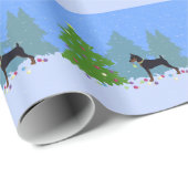 森のクリスマスツリー飾の最小ピン ラッピングペーパー (ロールコーナー)