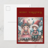 森のクリスマスフェアリー ホリデーポストカード (正面/裏面)