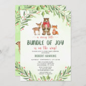 森のクリスマスベイビーシャワー 招待状 (正面/裏面)