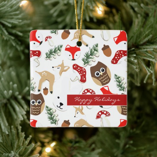 森のクリスマス休暇パターンで セラミックオーナメント (ツリー)