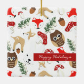 森のクリスマス休暇パターンで セラミックオーナメント (裏面)