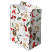 森のクリスマス休暇パターンで ミディアムペーパーバッグ (裏面アングル)