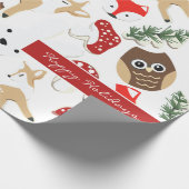 森のクリスマス休暇パターンで ラッピングペーパー (角)